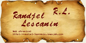 Ranđel Leščanin vizit kartica